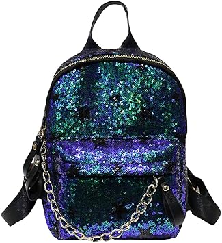 blue sequin backpack
