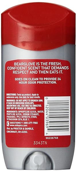 OLD SPICE WILD COLLECTION MEN’S DEODORANT, BEARGLOVE 3 OZ (PACK OF 5)