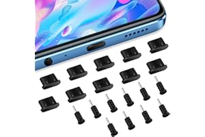 simarro Type C Port Plug Set, 20/25/50Pcs USB C Earphone Hole Dust Cover Caps Type-C Anti Dust Charging Port Plug Silicone Dust Protectors for Laptop Smartphones (10 USB C Plug+10 Earphone Hole Plug)