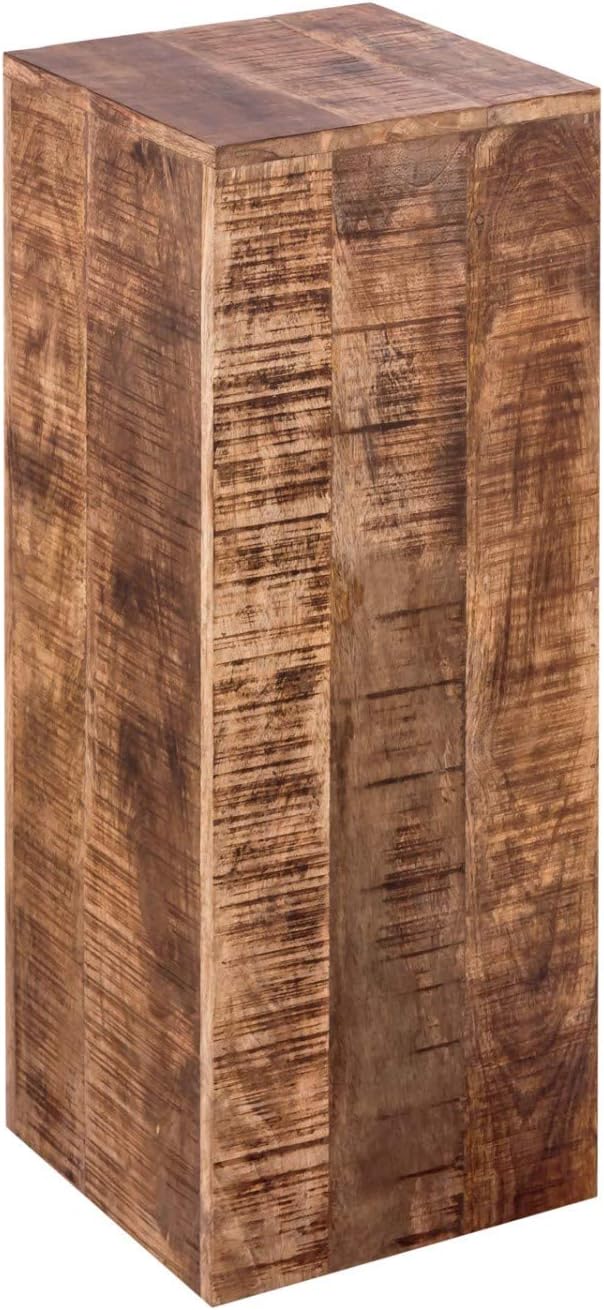 casamia Blumensäule Hocker Pflanzenständer Beistelltisch 27 x 27 cm quadratisch Hocker Mangoholz massiv Größe Höhe 75 cm