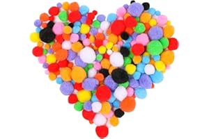 EVERMARKET 100 Pcs Assorted Sizes & Colors High-Elastic Pom Poms Creative Craft DIY Material