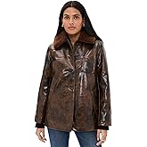 Avec Les Filles Women's Faux Leather Relaxed Aviator Jacket