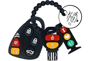 BIGSPINACH Baby Teething Keys Toys 6 to 12 Months,Gothic Car Teether Combo Set,Car Key Remote Toy Controller for Toddler(Gothic) (Gothic, Black)