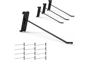 HUHOLE Gridwall Hooks 8 Inch, 32PC Display Hook for Grid Wall, Hooks for Grid Wall Panel, Black