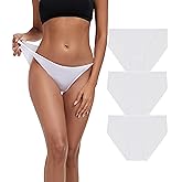 ANLIQI High Cut String Bikini Panties Stretchy Soft Modal Low Waist Underwear Ladies Hipster Panties Multi Pack