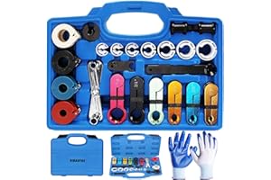 COLUCK Master Disconnect 26Pcs With Gloves,Master Quick Disconnect Tools for Automotive AC Fuel Line Transmission Oil Cooler Line Disconnects,Include Scissor Remover,Compatible with Most Ford Chevy GM Models