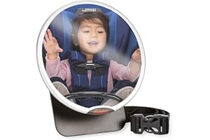 Diono Easy View Baby Car Mirror, Safety Car Seat Mirror for Rear Facing Infant, Fully Adjustable with 360 Rotation, Wide Crystal Clear View, Shatterproof, Crash Tested