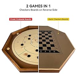 27 Inch Tournament Crokinole Board Game, 2 in 1