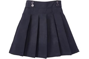 unik Girl Pleated Uniform Skirt Scooter Size 5-16 Navy Khaki Plaid