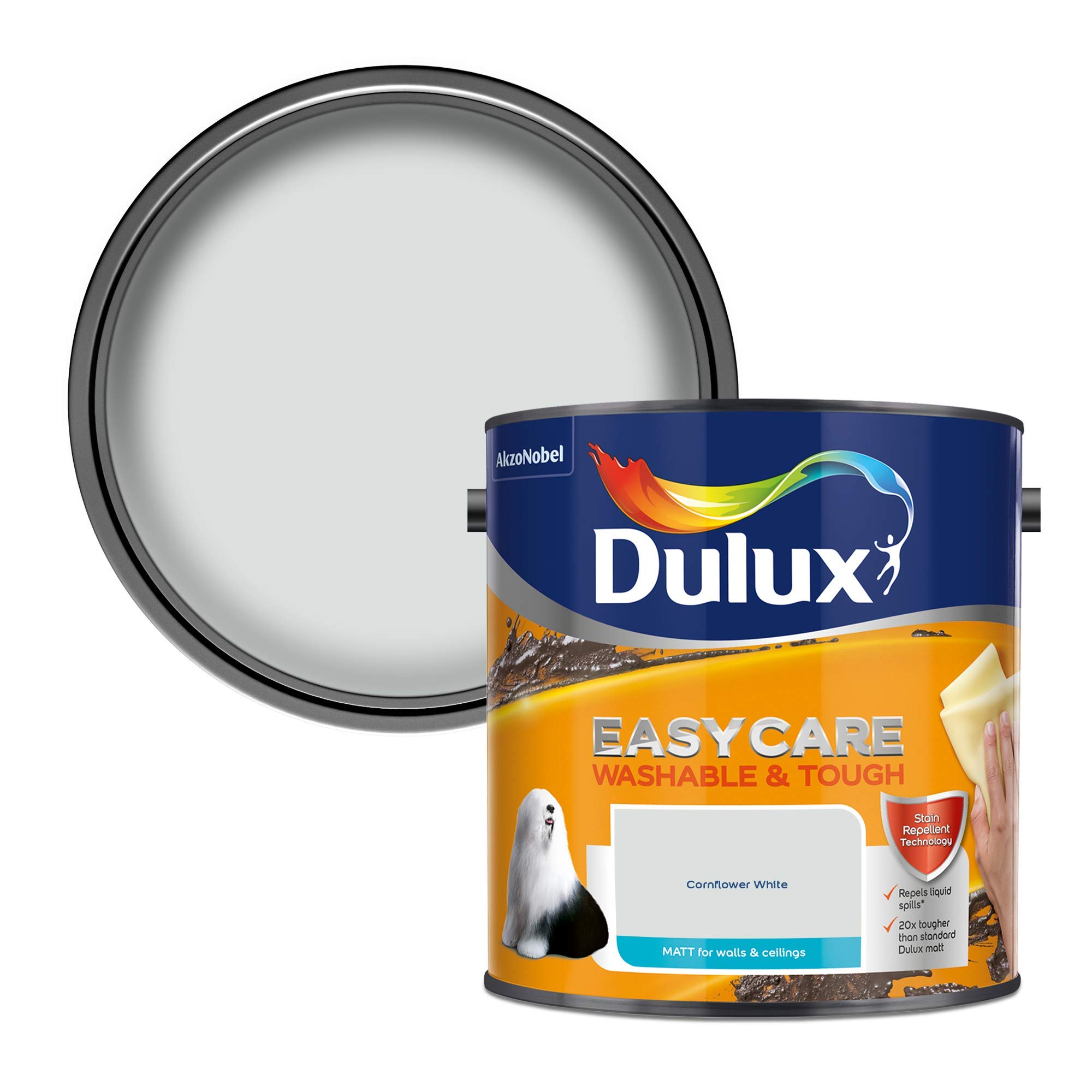 Dulux Easycare Washable & Tough Matt Emulsion Paint - Cornflower White - 2.5L