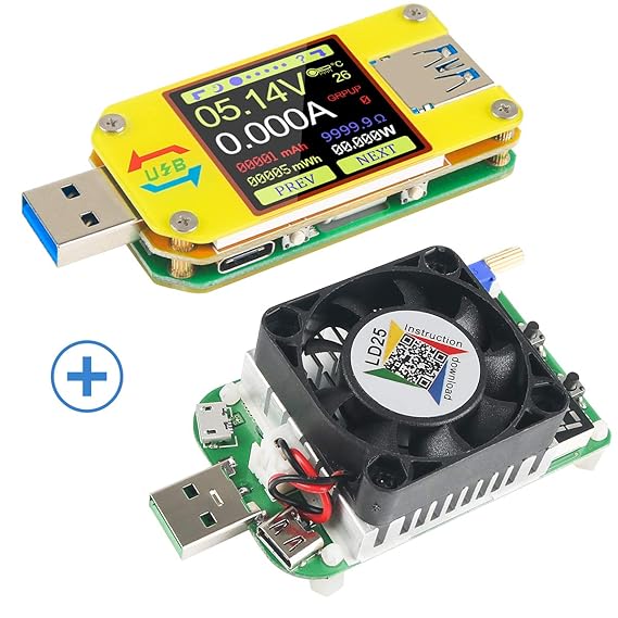 UM34C USB Multimeter Bluetooth Amperemeter und USB Elektronische Last Tester USB Load Tester Widerstand USB Spannung Strom Ba