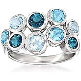 Ross-Simons 2.50 ct. t.w. Tonal Blue Topaz Bubble Ring in Sterling Silver