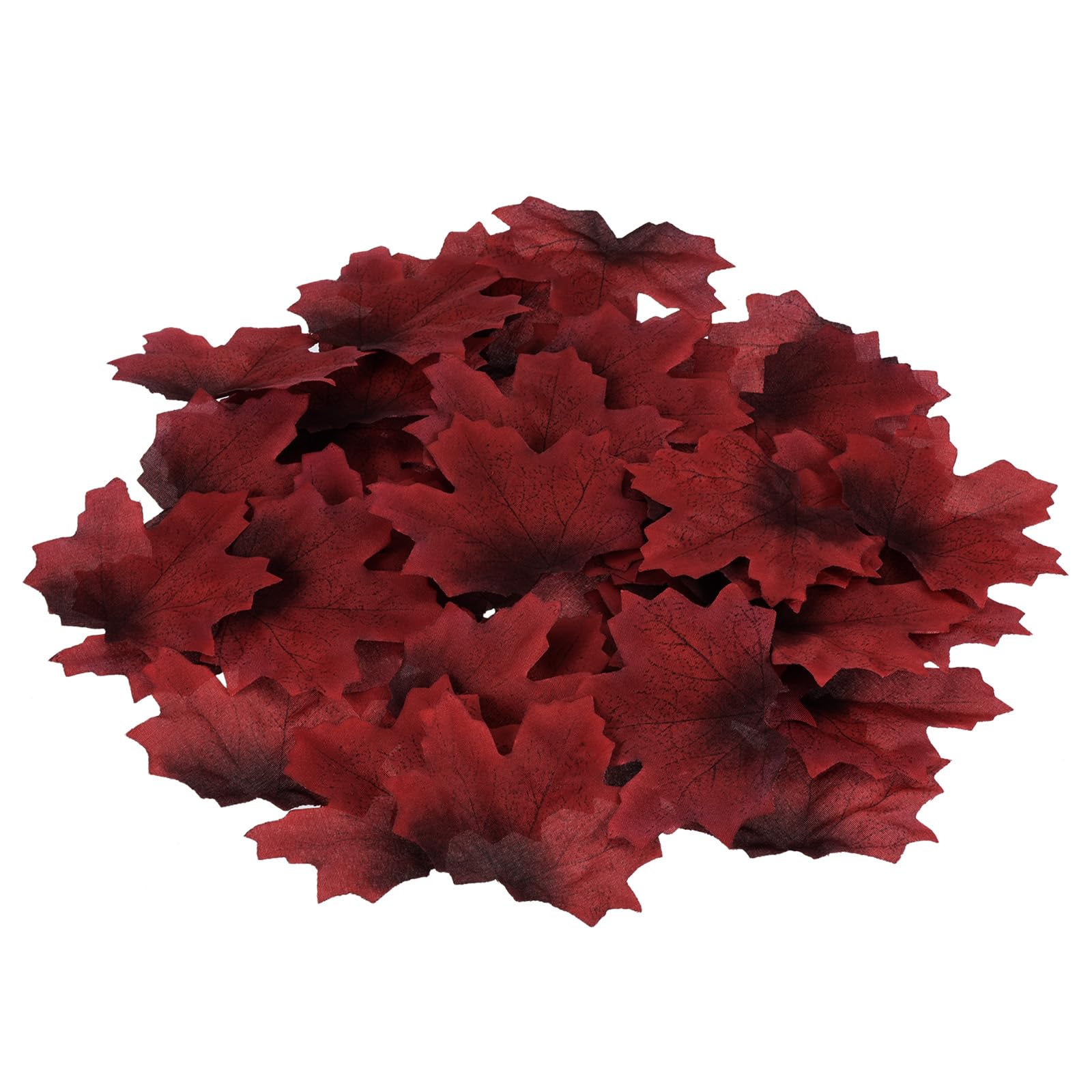 M METERXITY 200 Pack Artificial Maple Leaf - Fake Leaf Decoration Create Autumn Atmosphere, Apply to Party/Wedding/Holidays/Home Decorations (Black Burgundy)