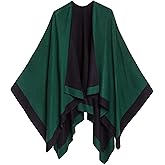 Women's Shawl Wrap Poncho Ruana Cape Cardigan Sweater Open Front for Fall Winter