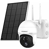 Zumimall Outdoor Security Camera, Wireless WiFi Pan Tilt 360° View Camera, 15000mAh Solar Powered Camera for Home Security, P