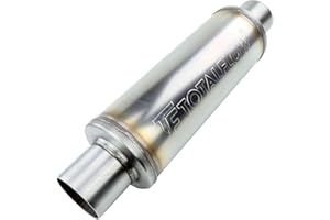 TOTALFLOW 20420 Straight Through Universal Exhaust Muffler | 409 Stainless Steel | 3.5 Inch Inner Diameter Inlet/Outlet