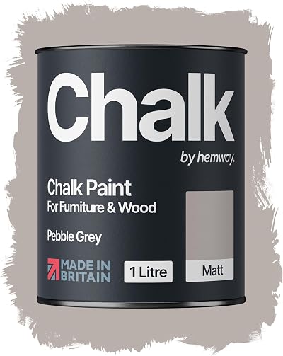 Hemway Pebble Grey Chalk Paint 1L Matt Furniture Paint | Quick Dry