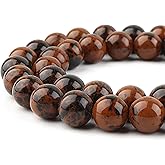 DIQIO Natural Mahogany Obsidian Beads for Jewelry Making - Red Stone Beads Gemstone Beads for Bracelets, 6mm Crystal Beads Round Jasper Beads(59-62pcs, 6mm, Red Mahogany Obsidian)