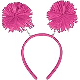 Amscan Head Bopper with Pom Pom Costume Headwear, Pink, One Size, 9" x 4 1/2"