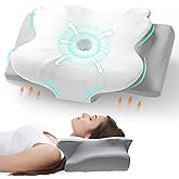SereneCloud Cervical Pillow for Neck and Shoulder Support, Contour Memory Foam Pillow for Sleeping, Ergonomic Bed Pillow for Side, Back, Stomach Sleepers with Breathable Pillowcase (Queen, Medium)