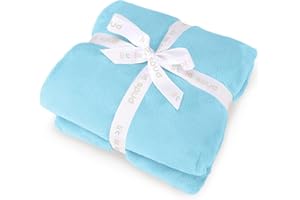 LITTLE SPUD Fleece Baby Blankets Neutral for Boys and Girls, Ultra Soft Cozy 40 * 40 inch Square Bed Blanket, Lightweight Toddler Newborn Receiving Blankets for Crib Stroller, Blue