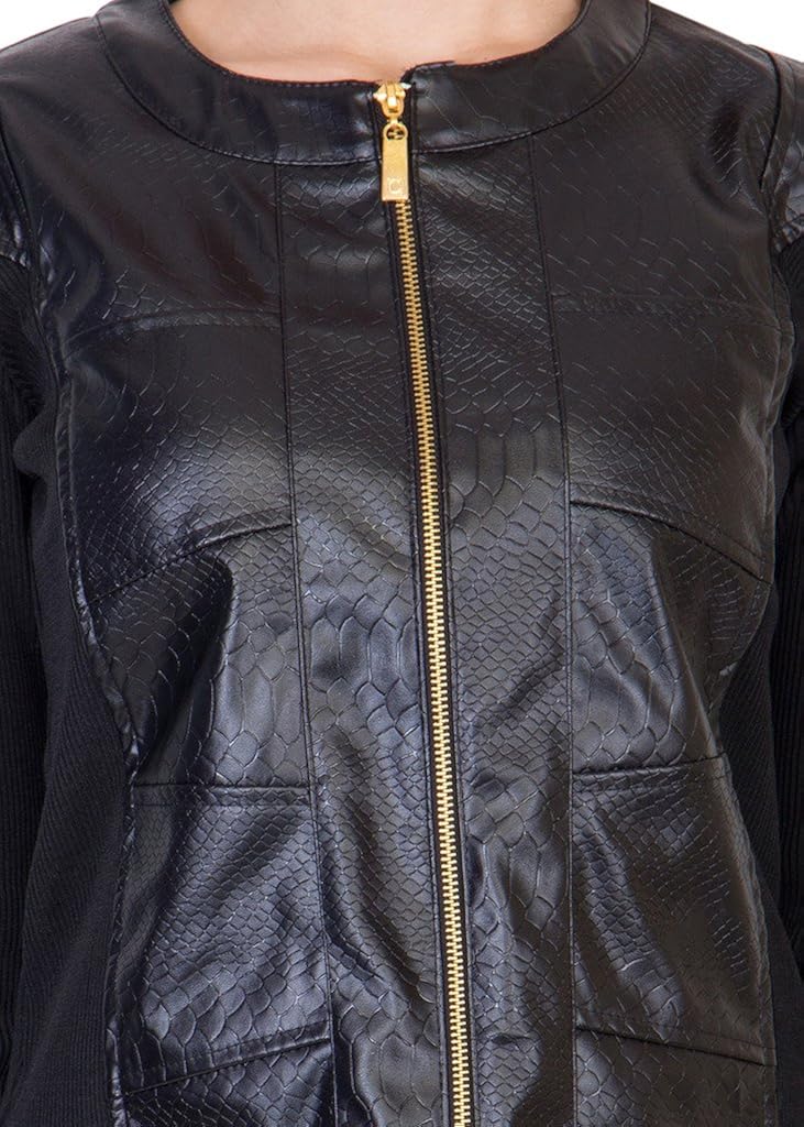 ants women's black leather jacket