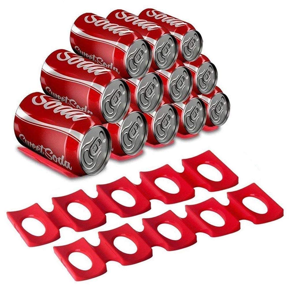 Happy Fox | Bottle and Can Stacker for Fridge,Hold Maximum 15 Bottles, Perfect for Bar Cabinet BBQ Party Pack of (Red 2)