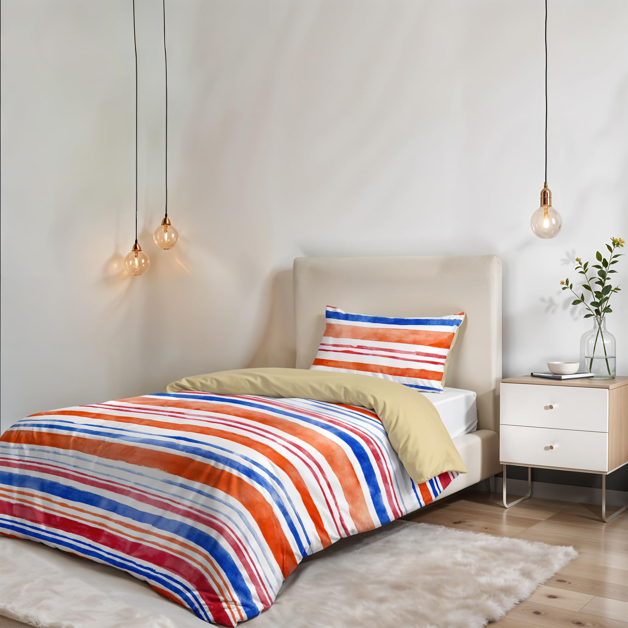 Sogni e Capricci Fantasy Duvet Cover (Made in Italy), Microfiber, strisce, small double