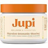 Jupi Hydration & Wellness Powder – Turmeric & Ginger shots, Vitamin C Supplement for Energy, Immune Support & Digestive Health – Vegan, Gluten-Free Drink Mix for Men & Women, Citrus Flavor 30 servings