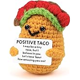 SHTALHST Positive Taco,Handmade Positive Taco Plush for Women,Emotional Support Crochet for Girlfriend Sisters Friends