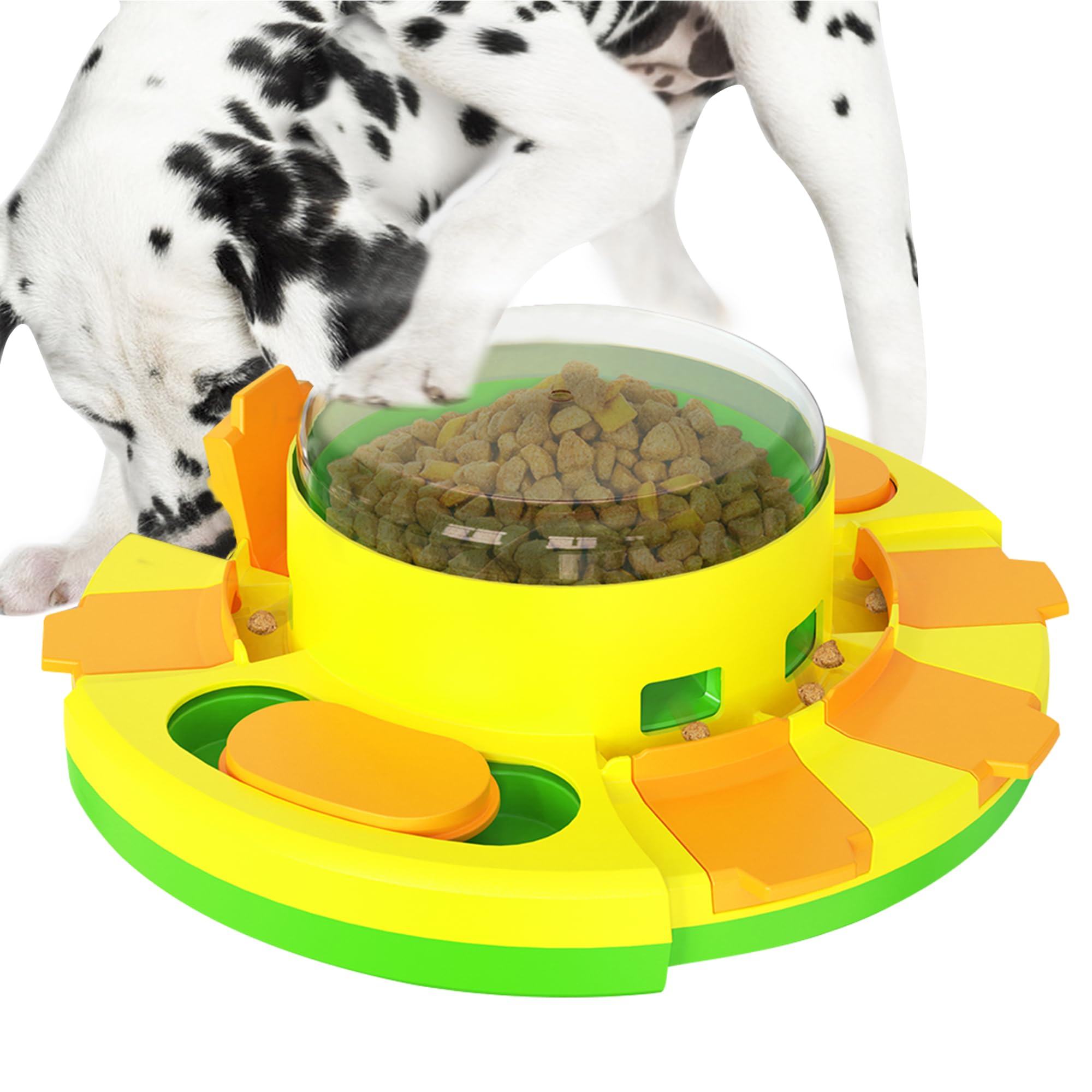 Photo 1 of DollSheriffgoo Dog Puzzle Toy Mental Stimulation - Level 2 in 1 Dogs Food Puzzles Toys, Dog Treat Puzzle Feeder (Intermediate-Green Push)