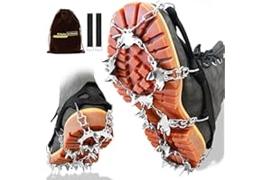Crampons for Winter Hiking Boots,Upgrade 25 Spikes Traction Ice Cleats for Women Men Boots Shoe Ice Snow Grips Safe Walking C