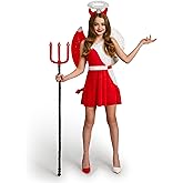 Spooktacular Creations Devil Costume for Kids, Child Angel and Devil Dress with Wings Headband for Halloween Role Play Party