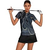 ACEGOLFS Women's Golf Polo Shirts Short Sleeve Collared Tennis Shirt for Women Quick Dry Button Up Athletic Workout Tops