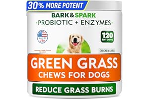 BARK&Spark Green Grass Chews - Dog Pee Grass Spot Saver Caused by Dog Urine - Urine Neutralizer for Lawn, Gut Health Probioti