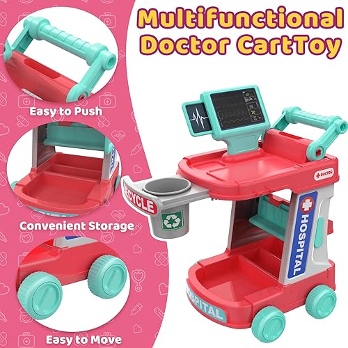 Realistic Doctor Play Kit For Kids Ages 3-6 With Working Stethoscope & Medical Tools - Educational Toy