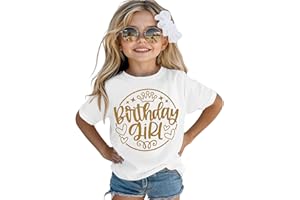 BOUTIKOME Birthday Girl Shirt Toddler Kid Girls Tie Dye T-Shirt Sequins Crown Birthday Outfits Tees B-Day Gifts Party Tops