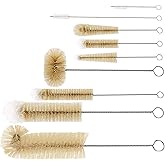 Masthome 9 Pieces Bottle Brush Set, Long Handle Bottle Cleaner for Washing Narrow Neck Wine/Beer Bottle, Hummingbird Feeder, 