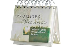 DaySpring - Promises & Blessings: Scriptures Verses for Every Day of the Year - Perpetual Calendar, 1.5" x 5.25" x 5.5" (1676