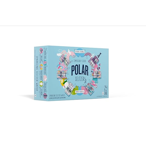 POLAR SELTZER JR VARIETY PACK, 7.5 FL OZ CANS, PACK OF 24 SIX FLAVORS, MINI CANS, NO SUGAR, NO SWEETENERS