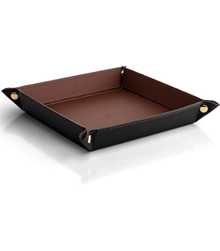 Diakey Plateau De Valet En Cuir Pour Homme, 2 Emplacements