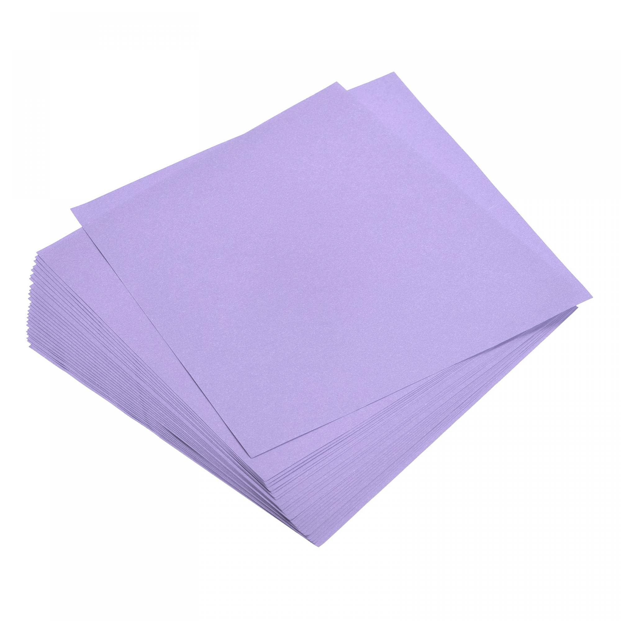 TOP-VIGOR 50 Sheets Coloured Origami Paper, 15cm x 15cm Double Sided, Handmade Craft Papers for DIY, Art Crafts, Drawing Cutting, Light Purple