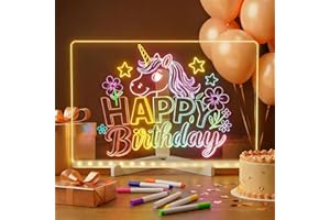 Conatu Acrylic LED Drawing Board for Kids, Acrylic Dry Erase Light-Up Drawing Board with Stand, Markers & Wipes, Erasable Reusable Board for Kids Learning, Ideal Gift for Birthday