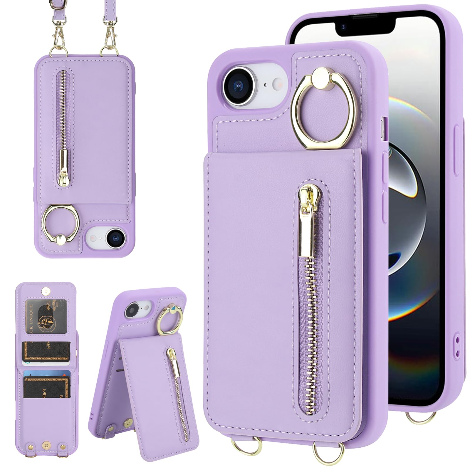 Jcxtrombulous Crossbody Wallet Case for iPhone 16E