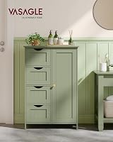 VASAGLE Laurel Green Bathroom Floor Storage Cabinet 4 Drawers 1 Door 30x55x82 cm view 2