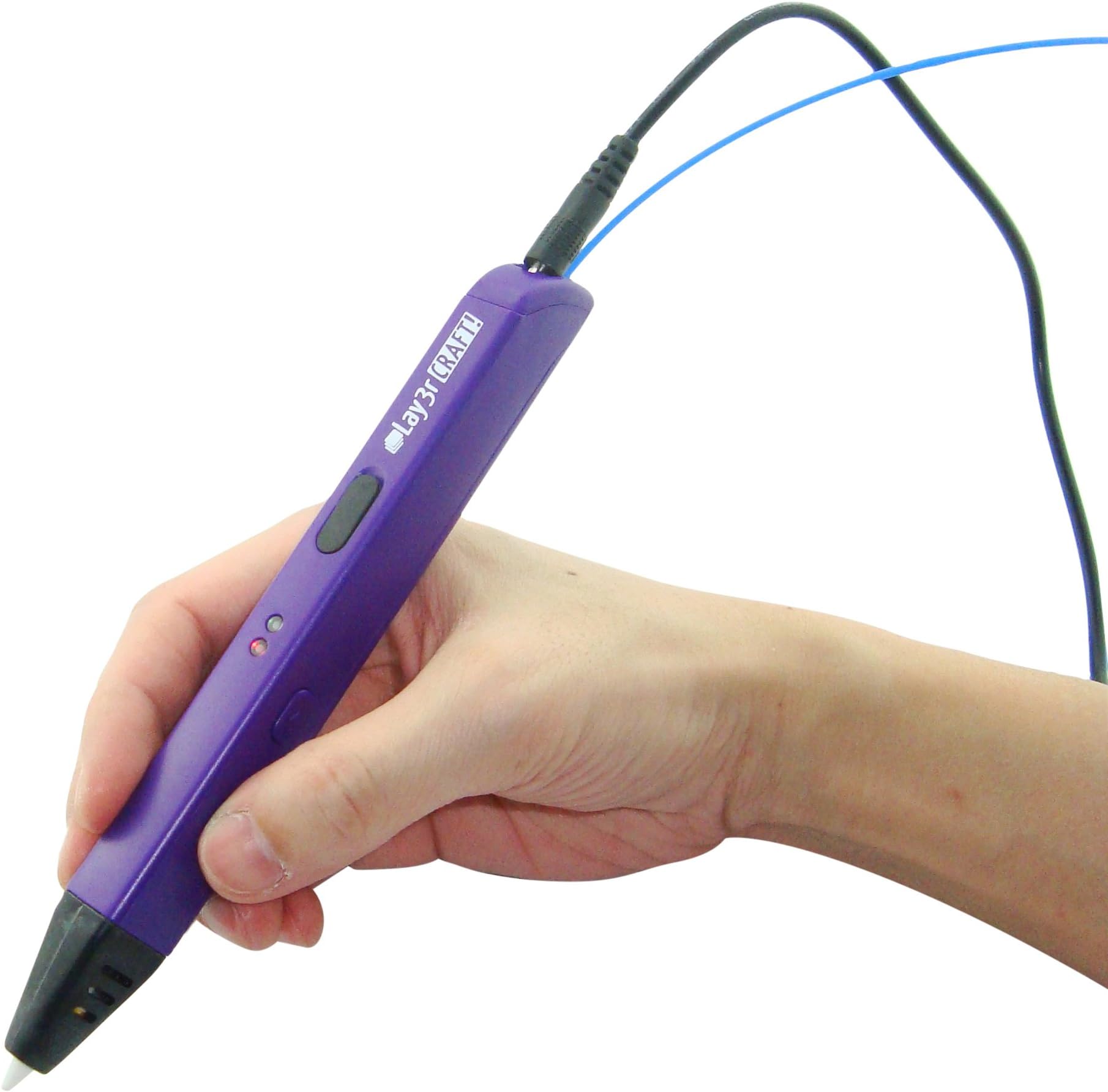 Lay3r Craft 3D Pen - 3D Pen, 3D Printing Pen, 3D Drawing - Inc. 3 Spools of Filament, 1 Glow in The Dark, Drawing Board, Tracers, and User Guide