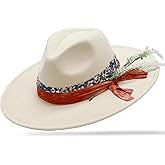 OIERFE Fedora Hat for Men & Women - 3.34 Inch Wide Brim Hat for Outdoor,Original Design Felt Hat with Gift Ready Packaging