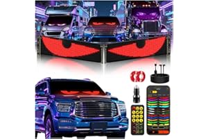 LED Sign for Car 2PCS - 23''x5'' Howdot Devil's Eyes Light for Windshield, 5V USB Programmable LED Waterproof Flexible Digital Display Signs, Remote APP Control Cool Decor for Cars/Truck
