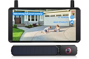 AUTO-VOX 6 Inch Solar Backup Camera Wireless: 2 Minute Install, 16:9 1080P HD Monitor, Dual Channel Split Screen, Clear Live 
