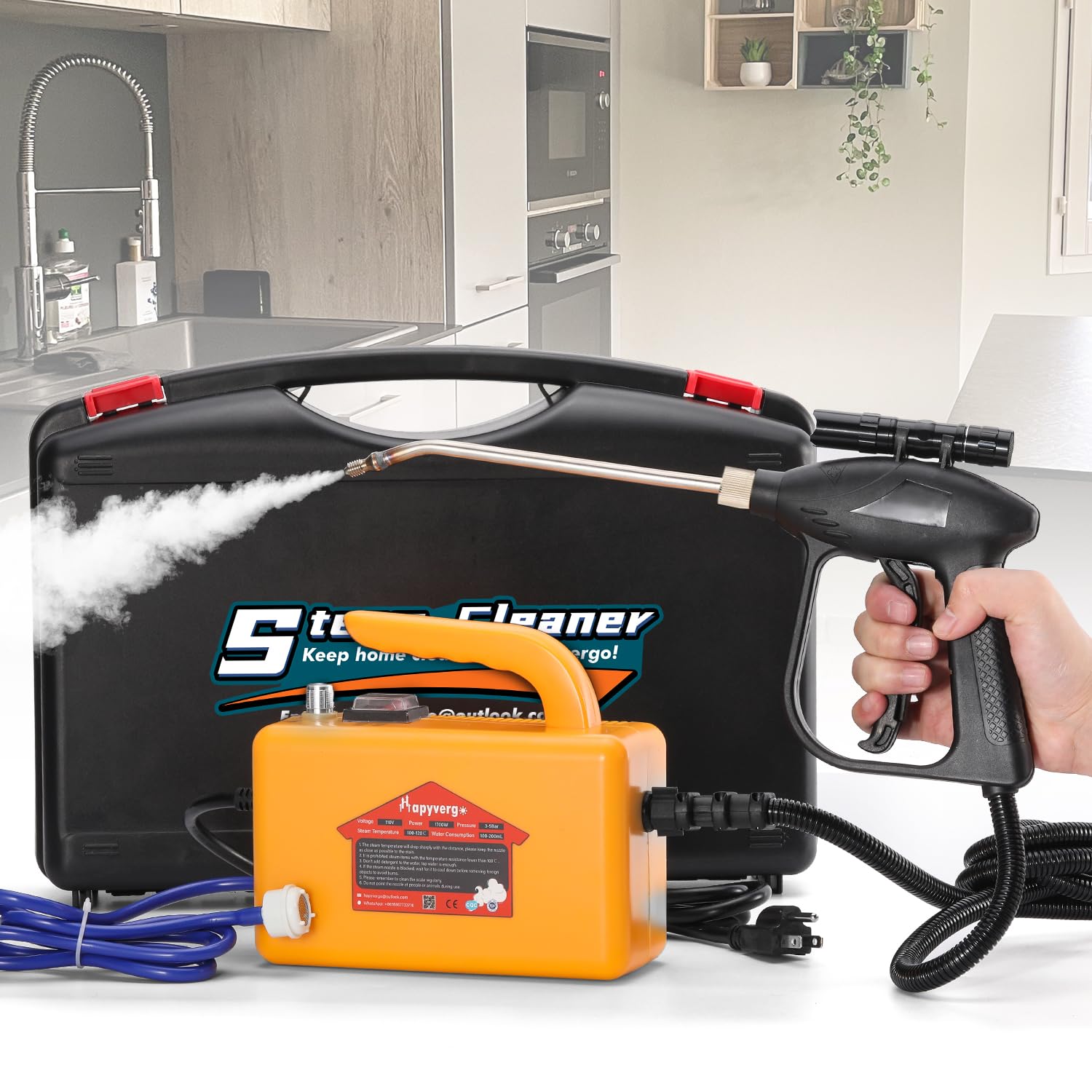 Photo 1 of ***MISSING PARTS***
Hapyvergo High Pressure Steam Cleaner, 1700W Handheld Steamer for Cleaning Grout Tile, Hand Held Portable Steam Pressure Washer for Car Cleaning Steamer High Heat for Home 110V